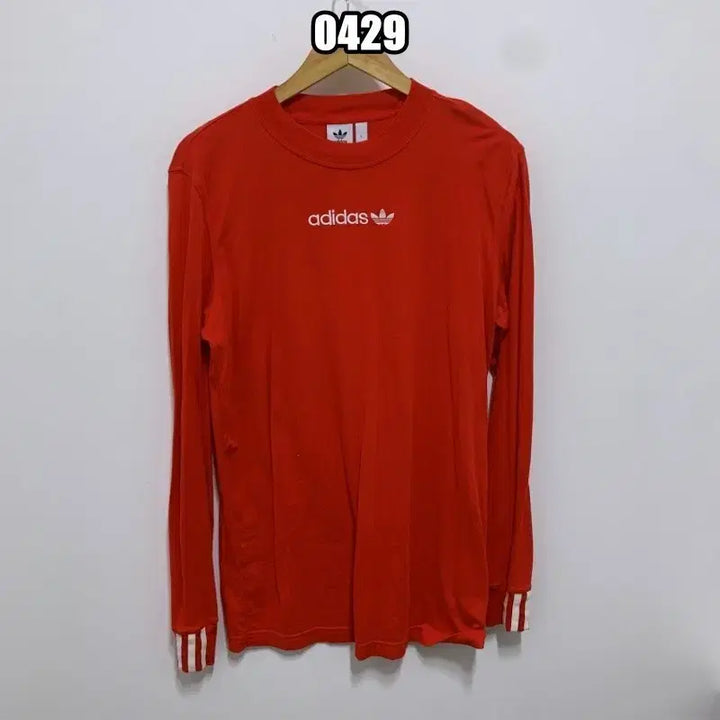 [BUNJANG] Adidas Firebird Long Sleeve Tee Red / L 아디다스 파이어버드 긴팔티 레드