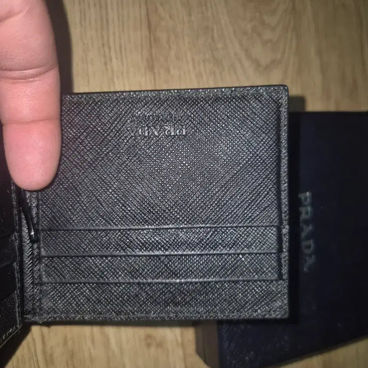[BUNJANG] Prada Black Money Clip Full Set / 프라다 사피아노 블랙 머니클립 + 풀박스