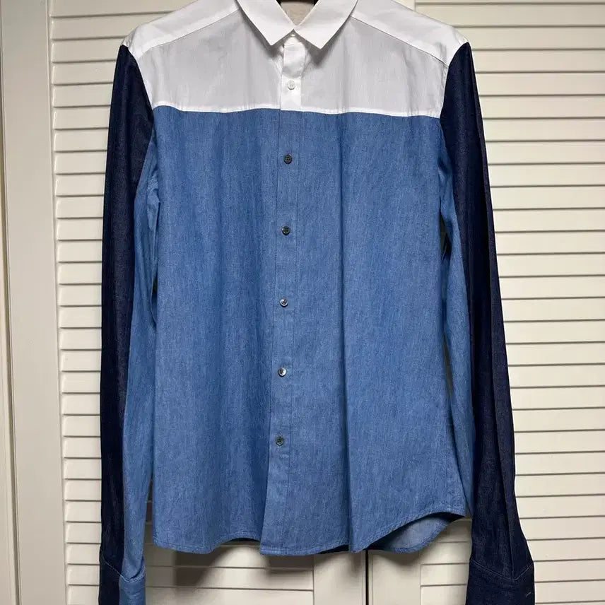 [BUNJANG] WooYoungMi Collection Denim Color-Block Shirt / 우영미 컬렉션 데님 배색셔츠