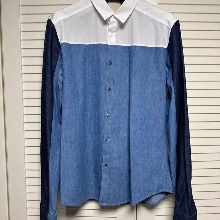 [BUNJANG] WooYoungMi Collection Denim Color-Block Shirt / 우영미 컬렉션 데님 배색셔츠