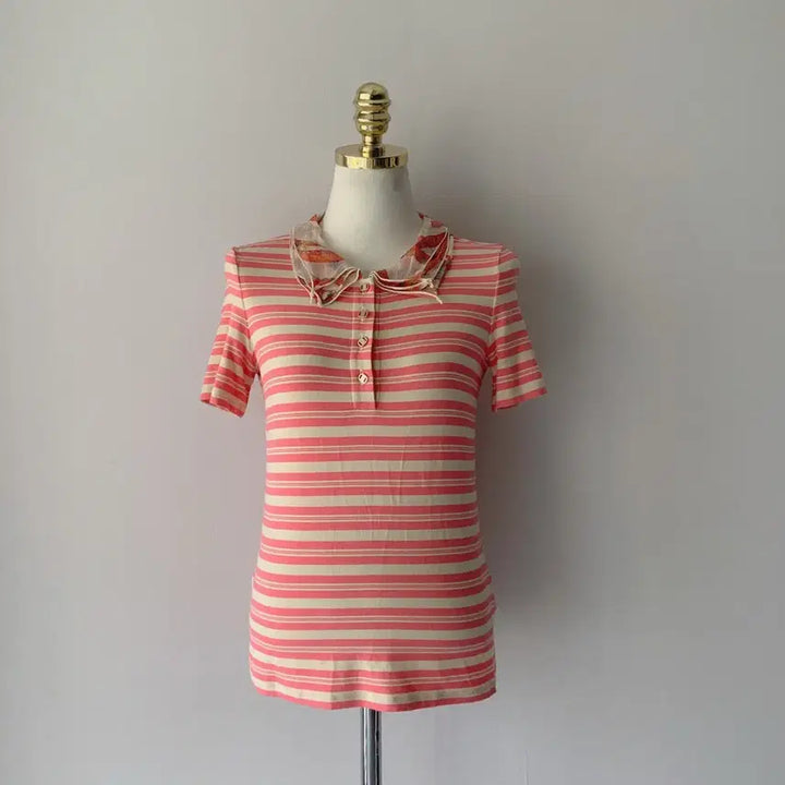 [SOLD OUT] 55 페라가모 실크 혼방 스트라이프 티셔츠