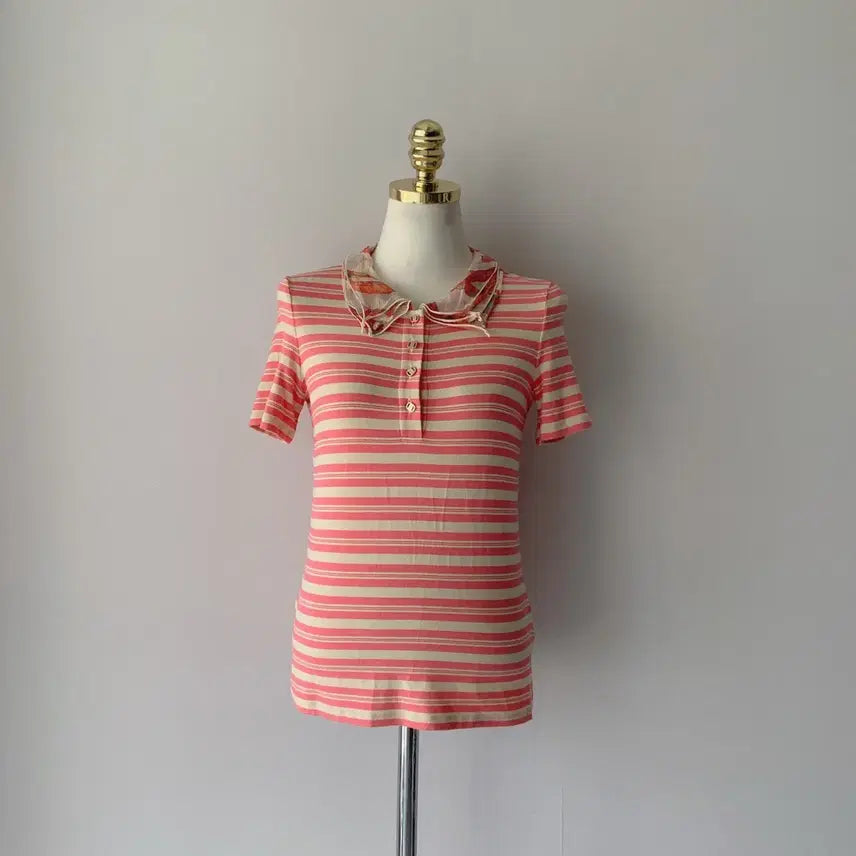 [SOLD OUT] 55 페라가모 실크 혼방 스트라이프 티셔츠