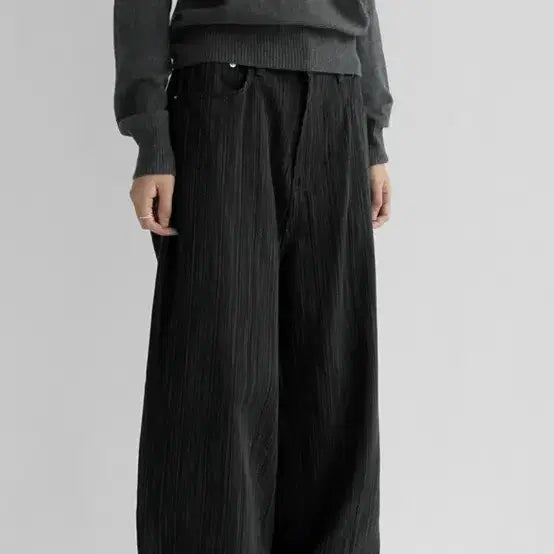 [BUNJANG] Manique Stripe Wide Pants - Size M / 매니크 스트라이프 와이드팬츠