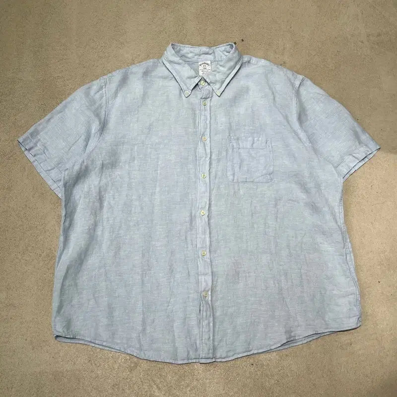[BUNJANG] Brooks Brothers Linen Half-Sleeve Shirt / 브룩스브라더스 린넨 하프셔츠 s11003
