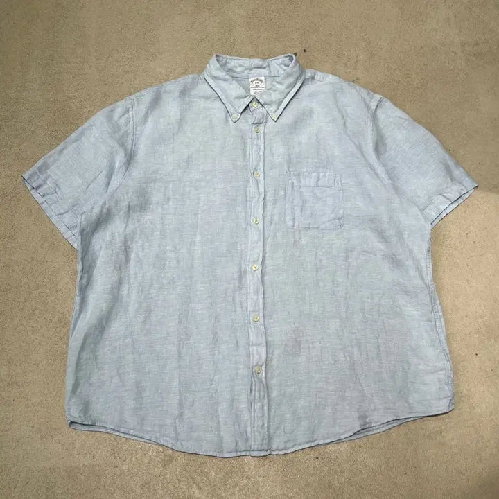 [BUNJANG] Brooks Brothers Linen Half-Sleeve Shirt / 브룩스브라더스 린넨 하프셔츠 s11003