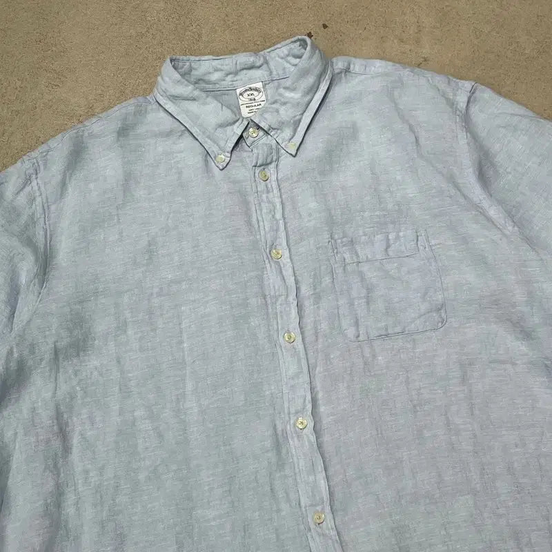 [BUNJANG] Brooks Brothers Linen Half-Sleeve Shirt / 브룩스브라더스 린넨 하프셔츠 s11003