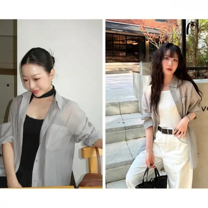 [BUNJANG] General Idea Wrinkle Sheer Shirt - Medium / 