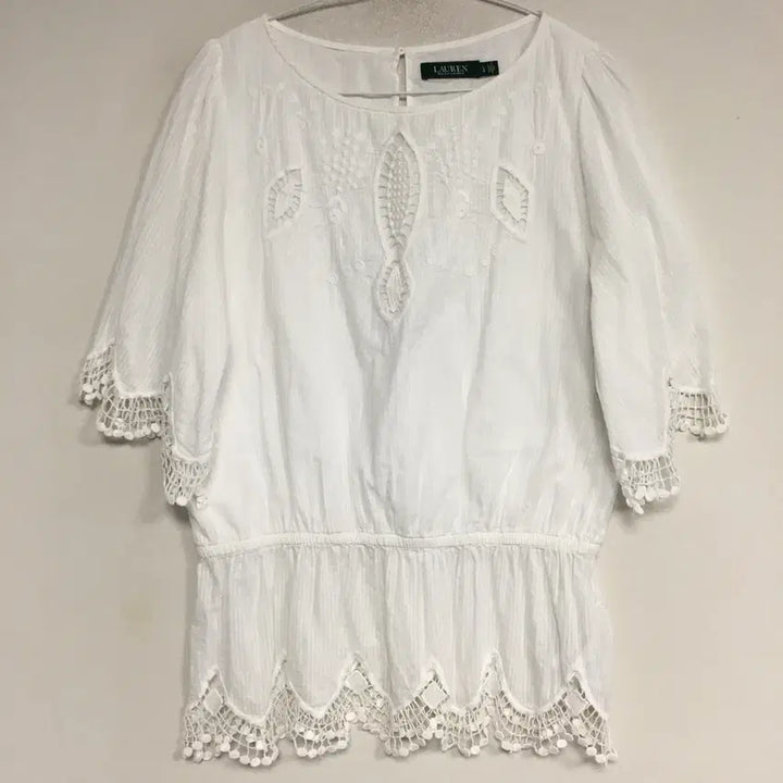 [BUNJANG] Ralph Lauren Polo Eyelet Lace Blouse L / 랄프로렌폴로 아일렛 레이스 블라우스 L