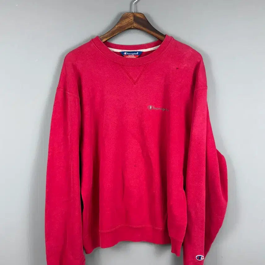 [BUNJANG] Champion Washed Cherry Pink Sweatshirt / 챔피온 워시드 체리 핑크 맨투맨 E62