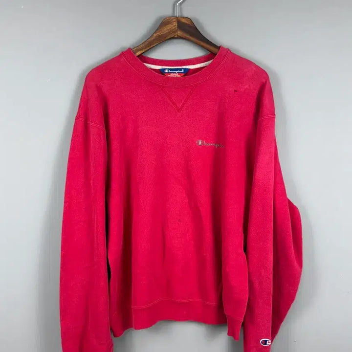 [BUNJANG] Champion Washed Cherry Pink Sweatshirt / 챔피온 워시드 체리 핑크 맨투맨 E62