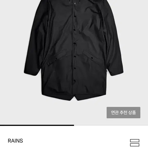 [BUNJANG] RAINS Long Jacket Black / 레인스 레인코트 롱 자켓 블랙