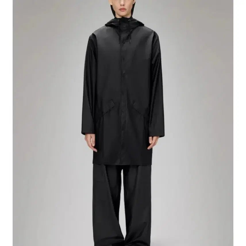 [BUNJANG] RAINS Long Jacket Black / 레인스 레인코트 롱 자켓 블랙