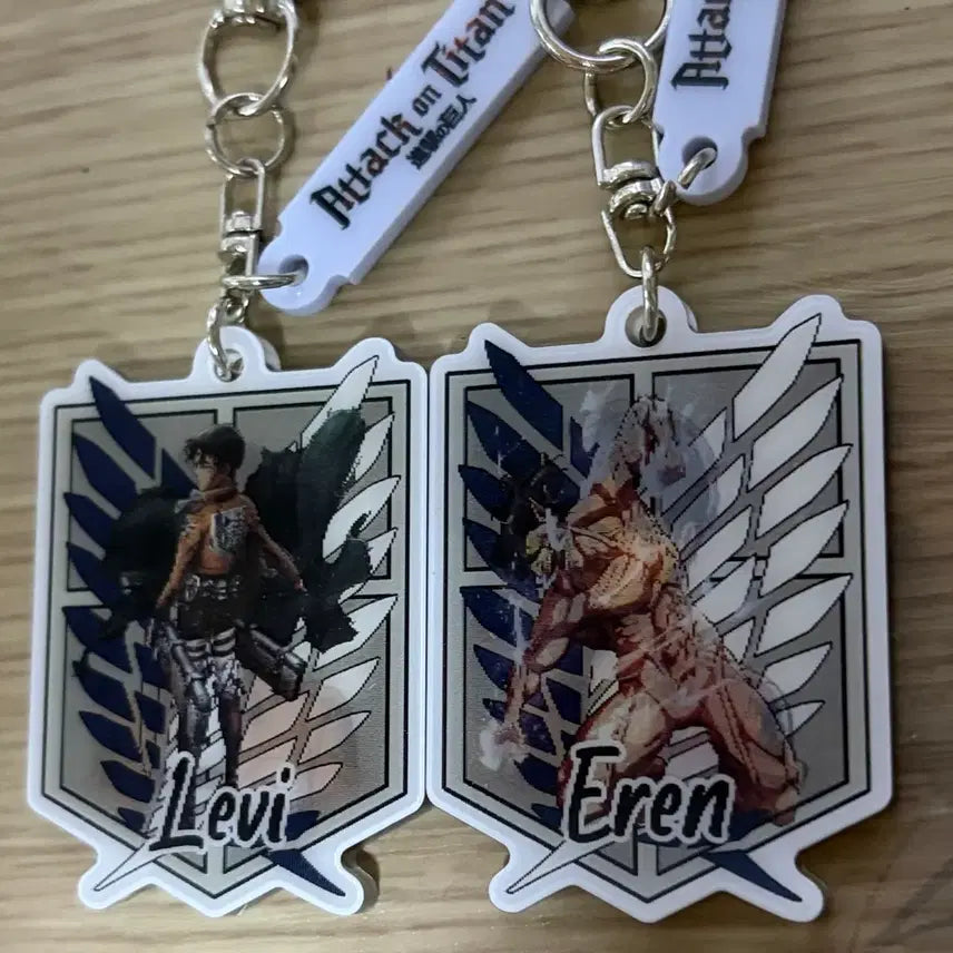 [BUNJANG] Frank Burger Attack on Titan Levi &amp; Eren Acrylic Keychain Bundle Set / 일괄) 프랭크버거 진격거 키링 리바이 에렌
