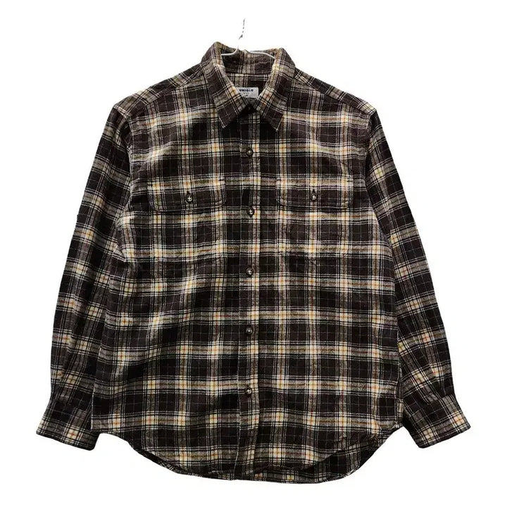 [BUNJANG] Uniqlo Vintage Flannel Check Shirt Brown / UNIQLO 유니클로 빈티지 플란넬 체크 브라운 셔츠