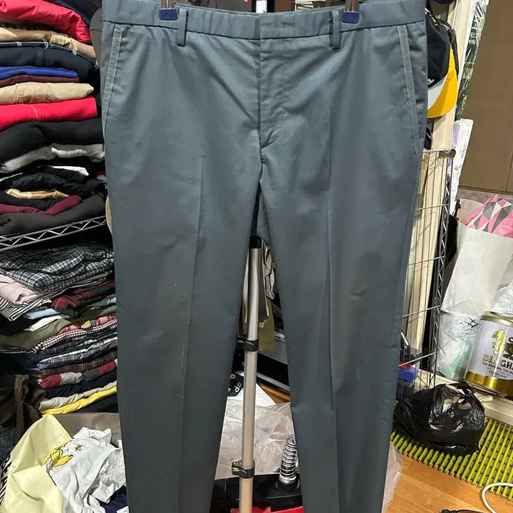 [BUNJANG] Solid Homme Charcoal Poly Pants / [34] 솔리드옴므 차콜 폴리 팬츠