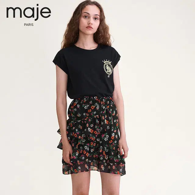 [BUNJANG] MAJE Floral Ruffle Skirt / MAJE 마쥬 플로랄 러플 스커트 1