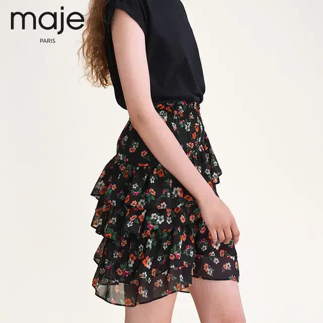 [BUNJANG] MAJE Floral Ruffle Skirt / MAJE 마쥬 플로랄 러플 스커트 1