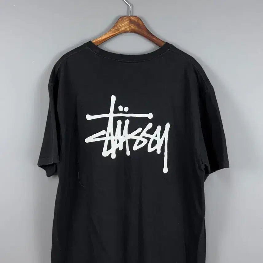 [BUNJANG] Stussy Basic Logo Short Sleeve T-Shirt Black XL / 스투시 베이직 스투시 반팔 티셔츠 블랙 E65