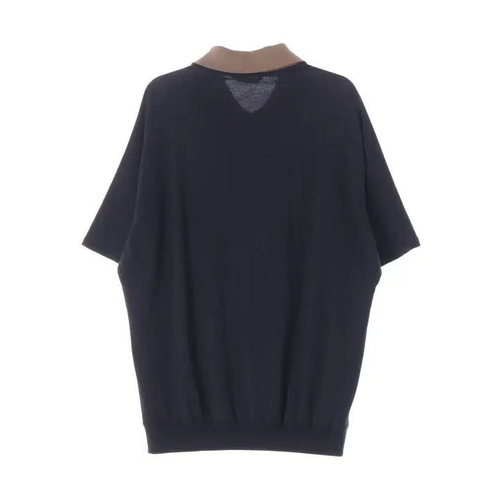 [BUNJANG] TIM 22SS Oversized Half Zip Color-Block Collar Cotton Short-Sleeve T-shirt / 타임 22SS 오버핏 하프 집업 배색 카라 면 반팔 티셔츠