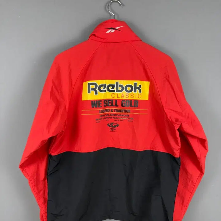 [BUNJANG] Reebok Red Black Color Block Windbreaker Jacket / 리복 레드 블랙 배색 바람막이 자켓 E67
