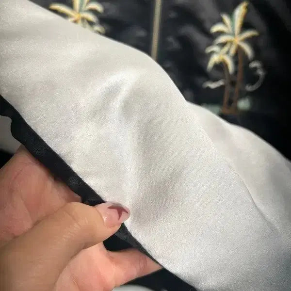 [BUNJANG] Saintpain Palm Tree Embroidered Sukajan Jacket Black / 라지 세인트페인 야자수 자수 스카잔 재킷 블랙
