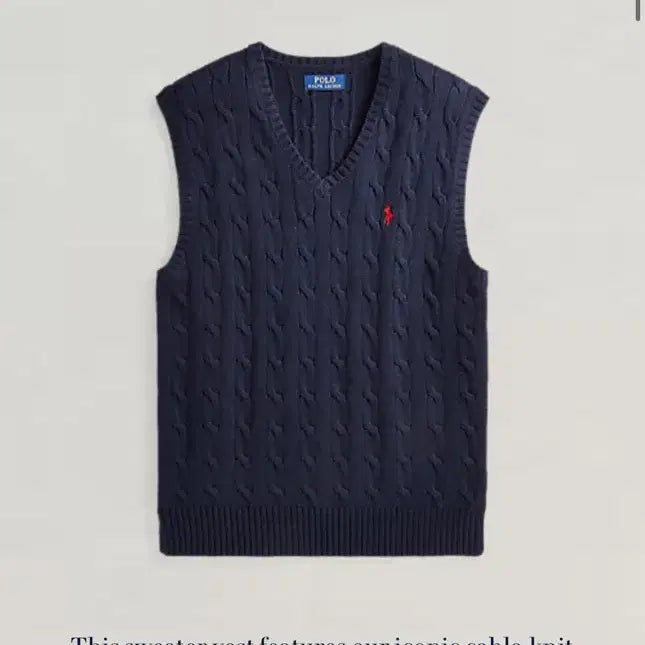 [BUNJANG] Polo Ralph Lauren New Cable Knit Sweater Vest L / 폴로 신형 케이블니트 스웨터 베스트 L사이즈 (100-105사이즈)
