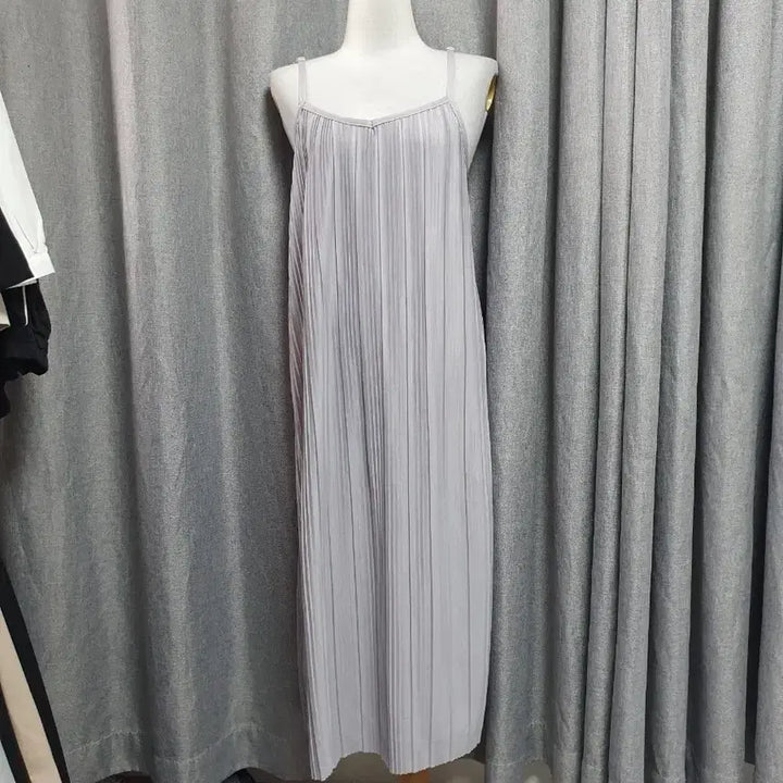 [BUNJANG] Lavender Pleated Sleeveless Dress / 라벤더 플리츠 슬리브리스원피스