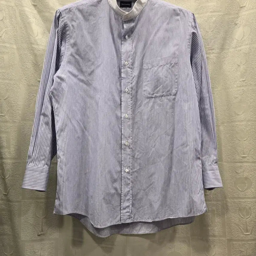 [BUNJANG] Burberry Striped Mandarin Collar Shirt (Size 105) / 버버리 스트라이프 차이나 카라 셔츠 41-82(105)