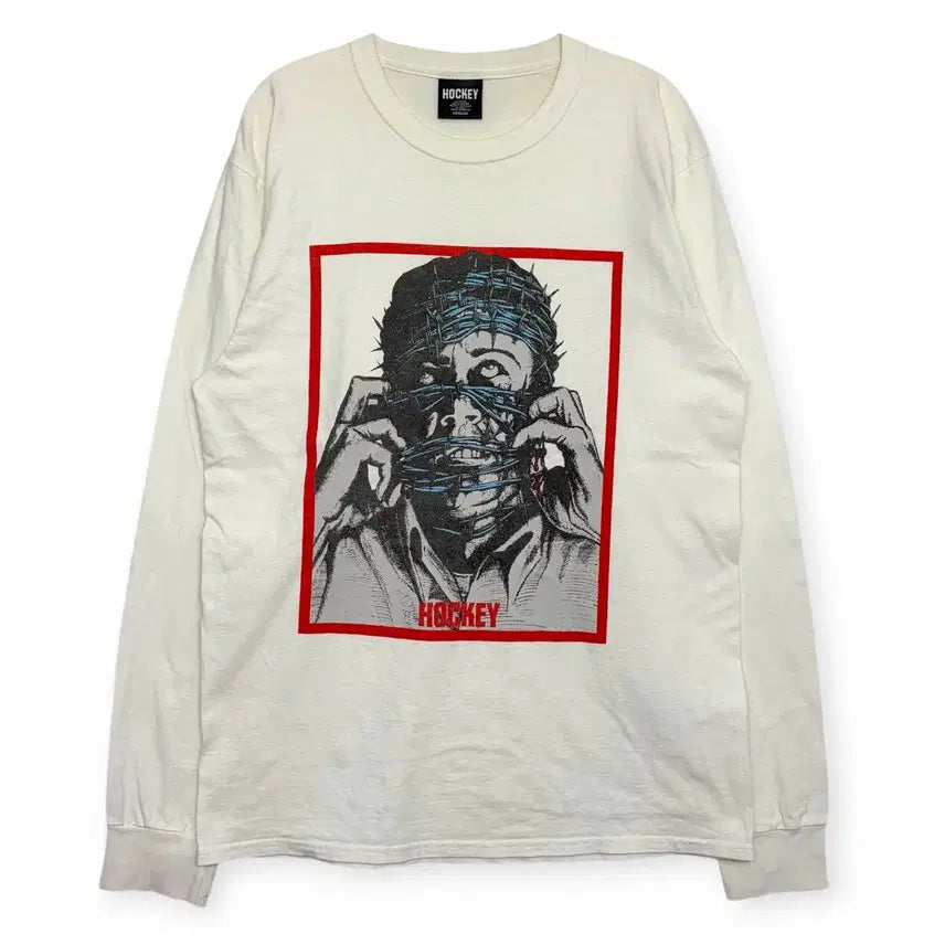 [BUNJANG] Hockey Graphic Long Sleeve T-Shirt / 하키 HOCKEY 그래픽 긴팔 티셔츠