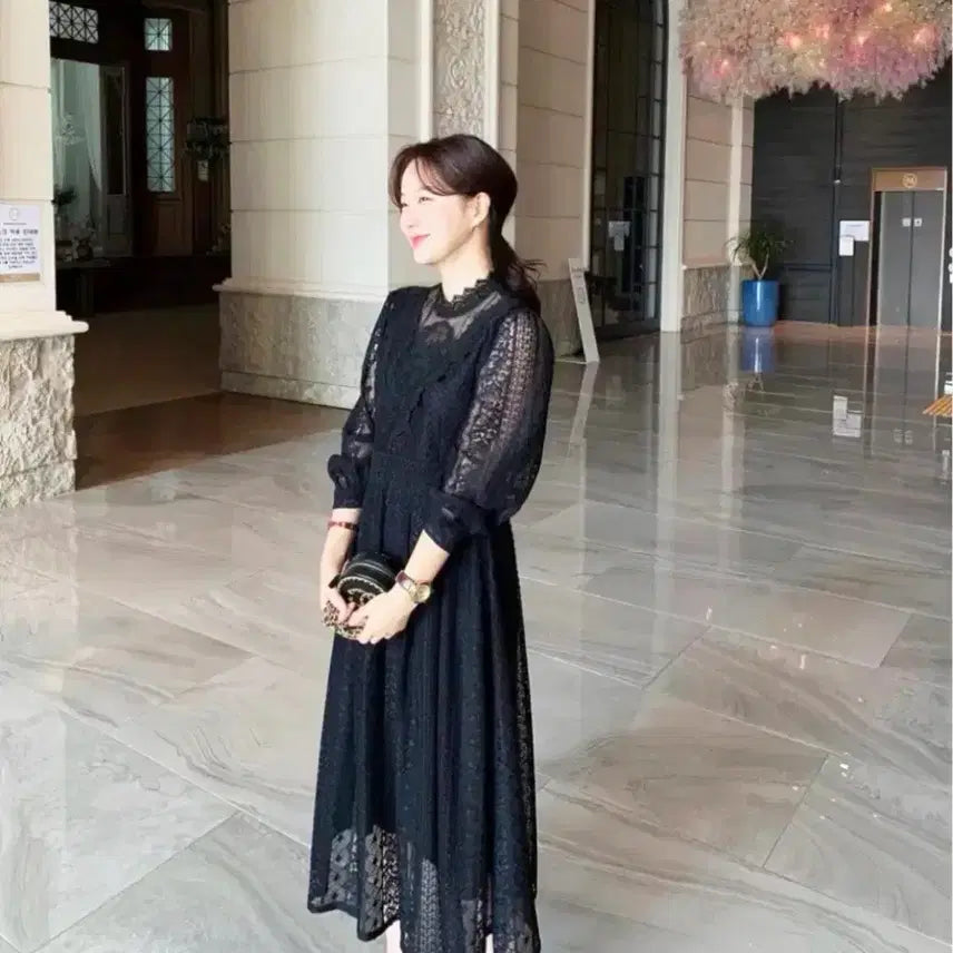 [BUNJANG] PAGE U Lace Dress / 페이지유(PAGE U) 레이스원피스 55-66