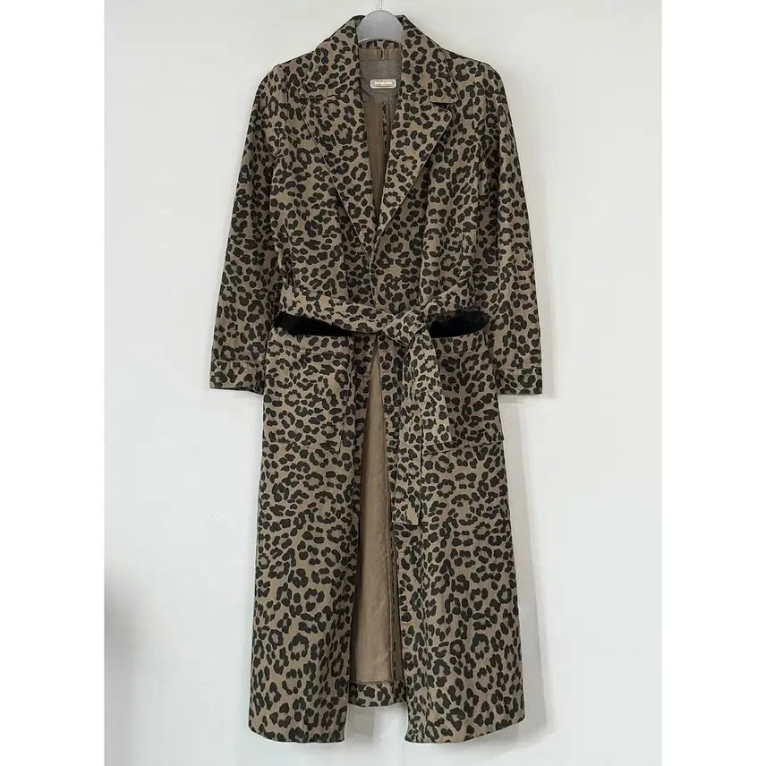 [BUNJANG] Simonetta Ravizza Leopard Mink Trim Long Coat / SIMONETTA RAVIZZA 레오파드 롱코트
