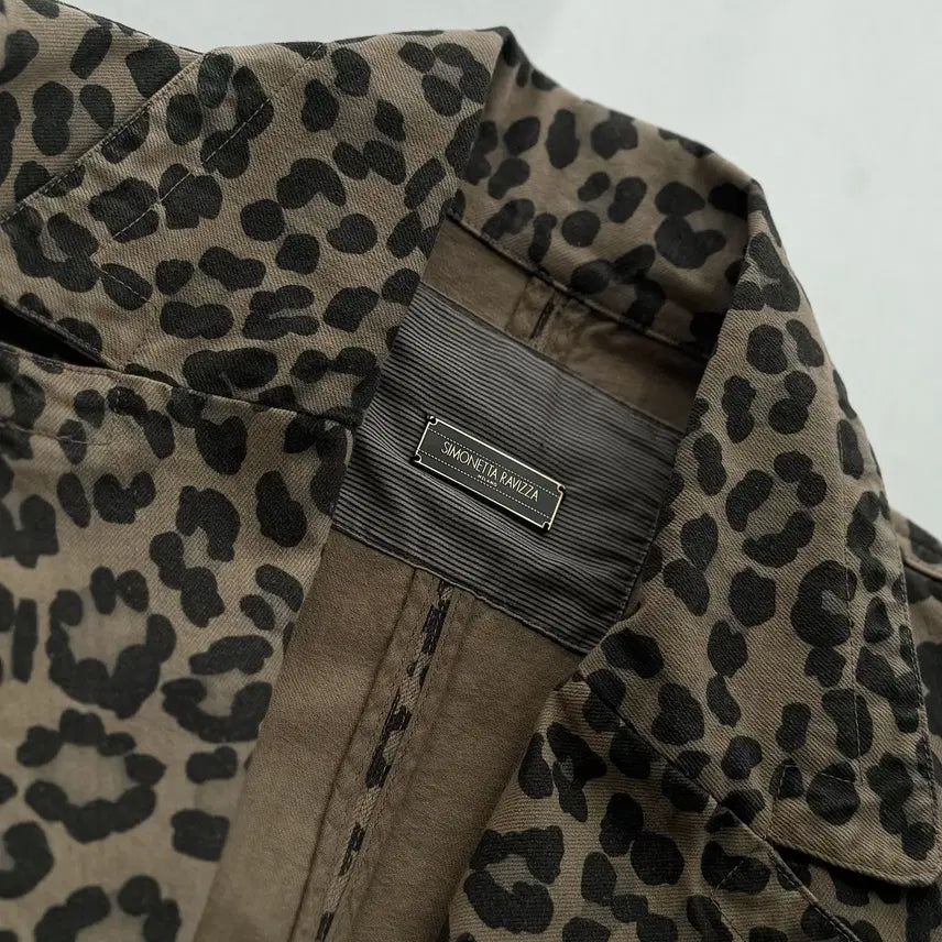 [BUNJANG] Simonetta Ravizza Leopard Mink Trim Long Coat / SIMONETTA RAVIZZA 레오파드 롱코트