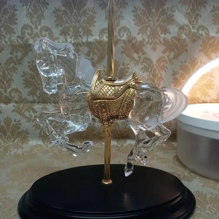 [BUNJANG] Franklin Crystal Carousel Figurine with Wooden Base / 프랜클린(크리스탈카루셀) 피겨린