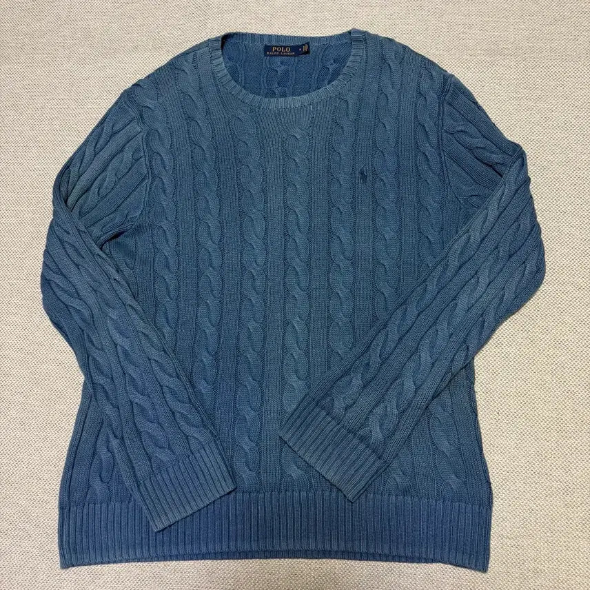 [BUNJANG] Polo Ralph Lauren Round Cable Knit Sweater / 폴로 랄프로렌 라운드 케이블 니트