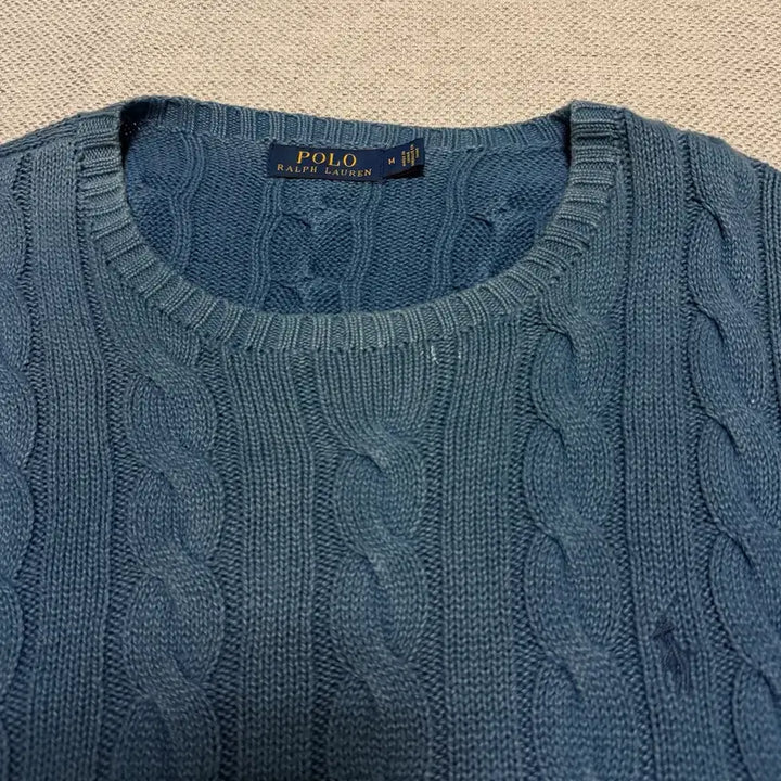 [BUNJANG] Polo Ralph Lauren Round Cable Knit Sweater / 폴로 랄프로렌 라운드 케이블 니트