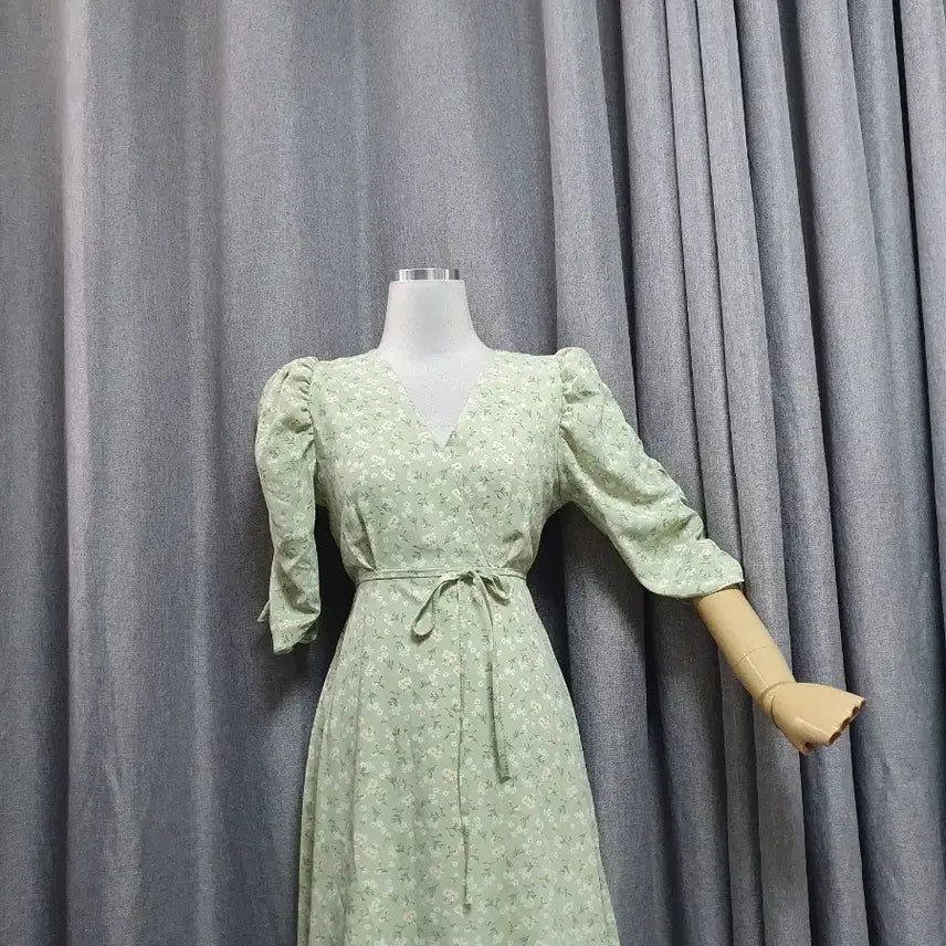 [BUNJANG] Greenery Puff Goddess Dress / 그리너리 퍼프 여신원피스