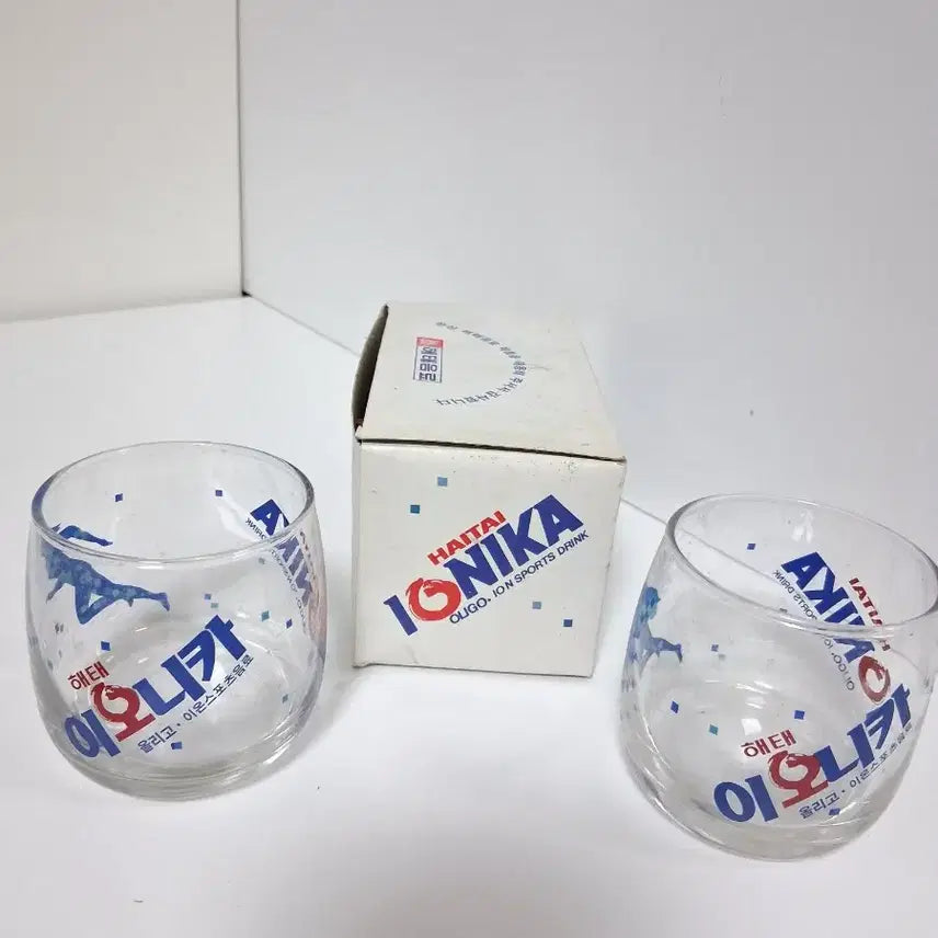 [BUNJANG] Haitai Ionica Glass Cups (Set of 2) with Original Box / 해태 이오니카 유리컵 2개 + 박스