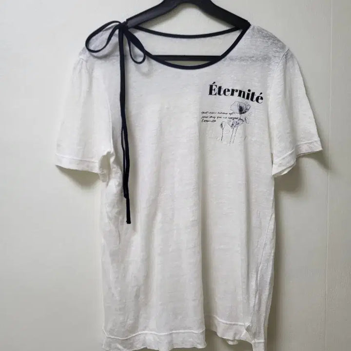 [BUNJANG] DEWL Linen Blouse White Ribbon Detail Size 55 / 듀엘 린넨 블라우스 55