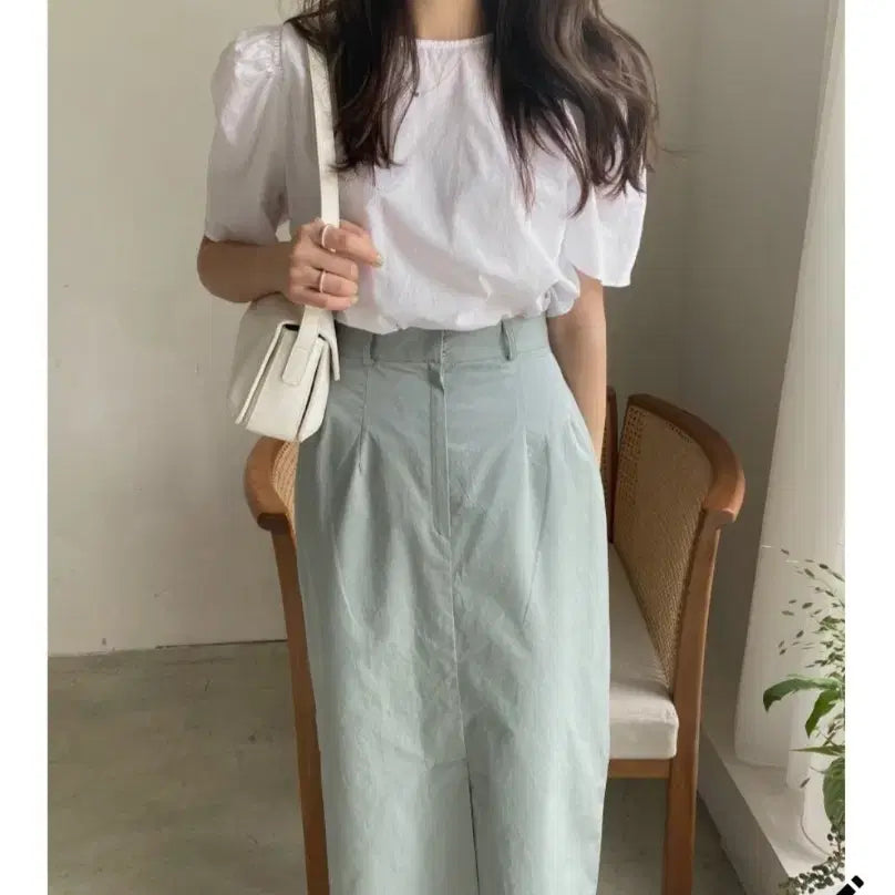 [BUNJANG] GanneSra Edi Cotton Deep Mint Long Skirt M / 가내스라 에디코튼 딥민트 롱스커트 m