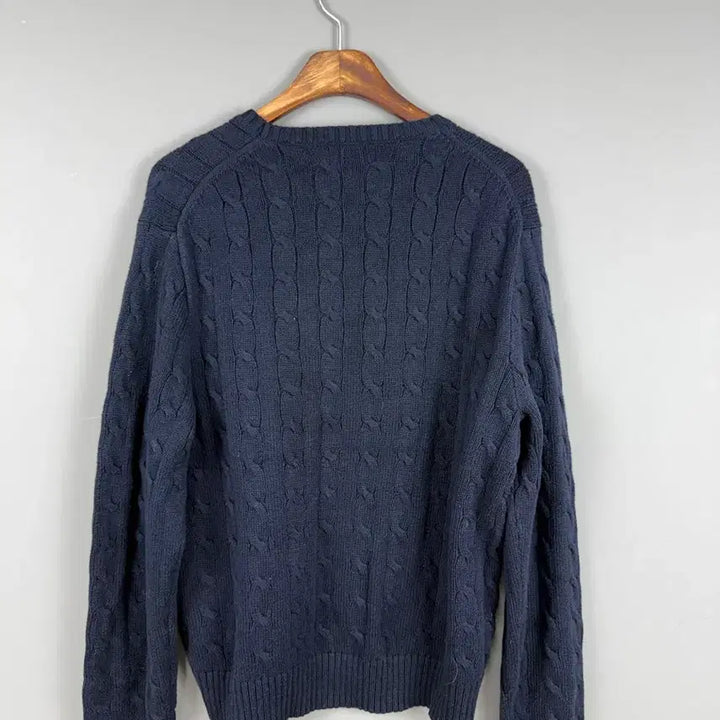 [BUNJANG] Polo Ralph Lauren Cable Knit Sweater Navy L / 폴로랄프로렌 케이블 니트 스웨터 네이비 E71