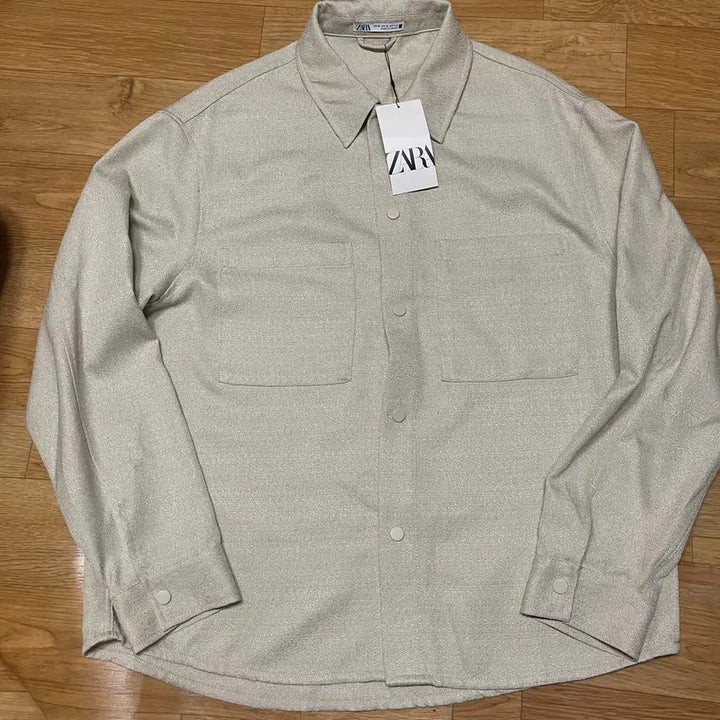 [BUNJANG] Zara Pocket Overshirt Jacket Beige XL / 자라(Zara) 포켓 오버셔츠형 자켓 베이지 110사이즈 새제품