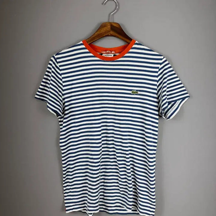 [BUNJANG] Lacoste Navy Stripe Short Sleeve T-Shirt E72 / 라코스테 네이비 스트라이프 반팔 티셔츠 E72