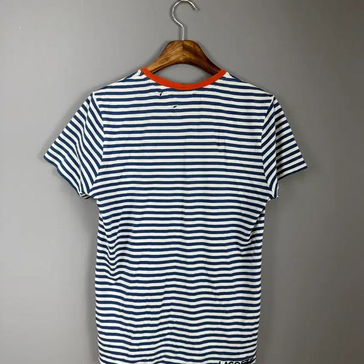 [BUNJANG] Lacoste Navy Stripe Short Sleeve T-Shirt E72 / 라코스테 네이비 스트라이프 반팔 티셔츠 E72