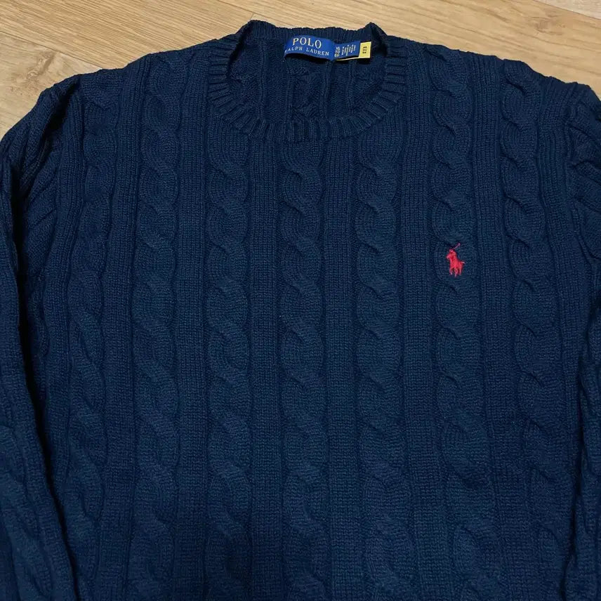 [BUNJANG] Polo Ralph Lauren New Cable Knit Sweater XL (110) / 폴로 신형 케이블니트 XL사이즈 (110사이즈) 백화점QR인증