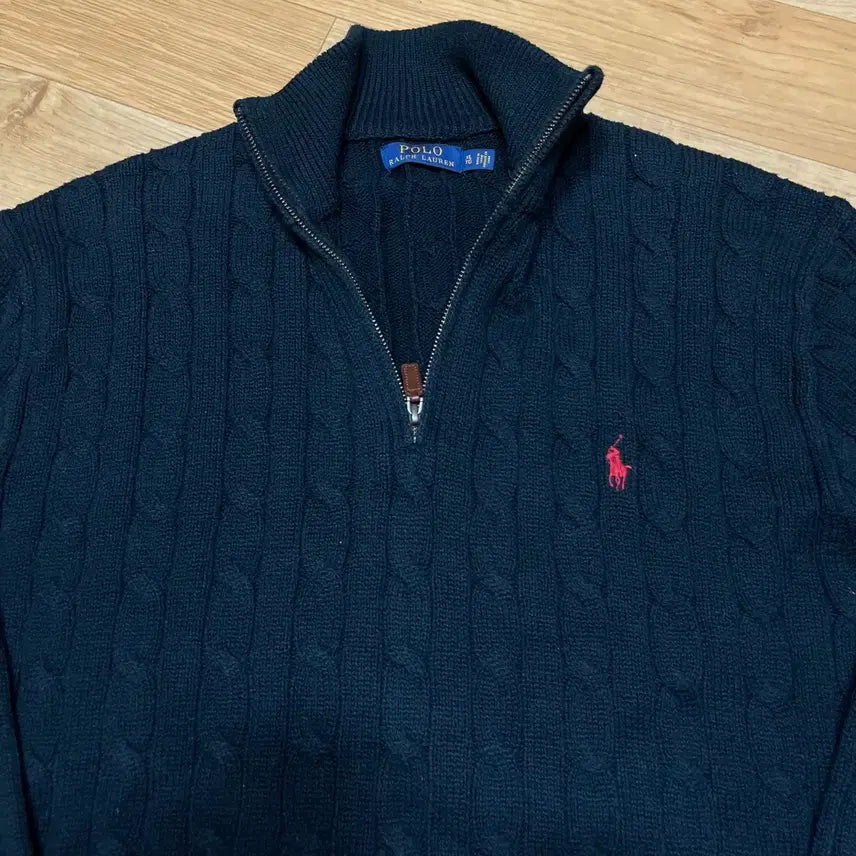 [BUNJANG] Polo Ralph Lauren New Cable Knit Half-Zip Knit Black XL / 폴로 신형 케이블니트 반집업니트  블랙 XL사이즈 (110사이즈)
