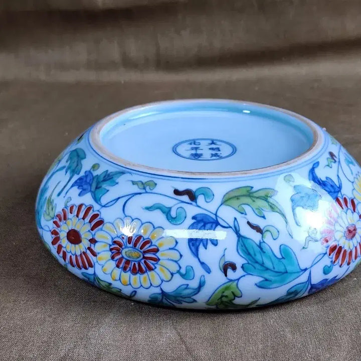 [BUNJANG] Ming Dynasty Chenghua Period Chrysanthemum Motif Water Basin / 중국도자기 대명성화년제 국화문 퇴수기,수반