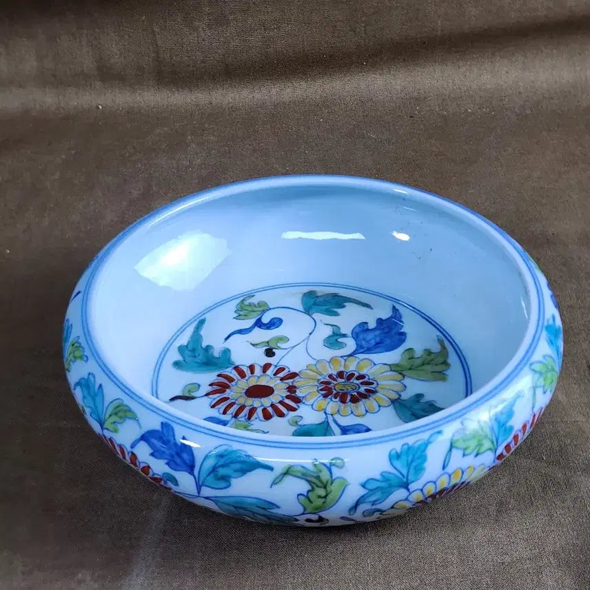 [BUNJANG] Ming Dynasty Chenghua Period Chrysanthemum Motif Water Basin / 중국도자기 대명성화년제 국화문 퇴수기,수반