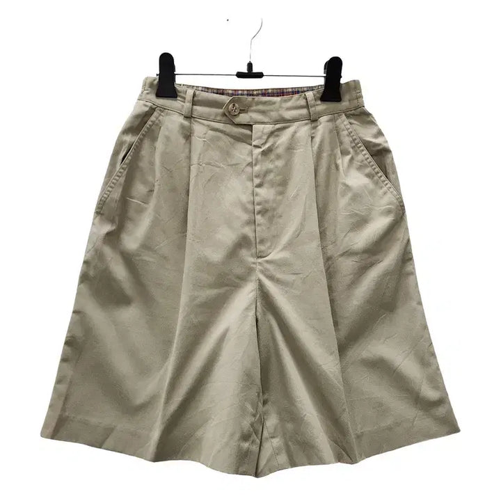 [BUNJANG] Vintage Kitsch Check Lined Beige Shorts / 빈티지 키치체크 안감 베이지 쇼츠