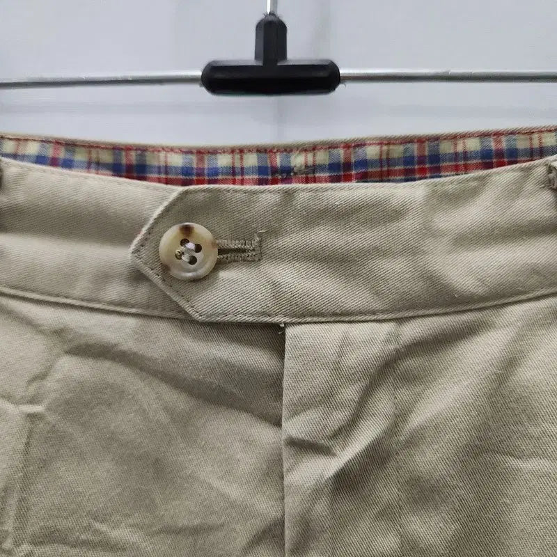 [BUNJANG] Vintage Kitsch Check Lined Beige Shorts / 빈티지 키치체크 안감 베이지 쇼츠