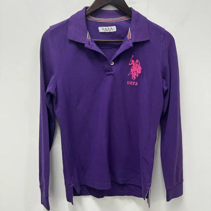 [BUNJANG] U.S. Polo Purple Long-Sleeve Polo Shirt Size 95 / [만원 아라비아빈티지]유에스폴로 퍼플 긴팔 폴로 셔츠 95